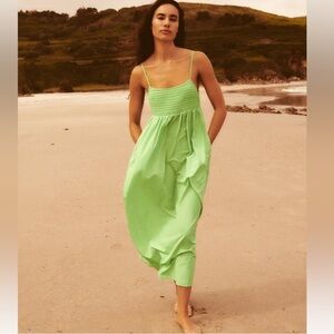 Zara Lime Green Midi Dress